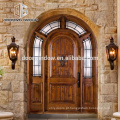 Porta principal dobro arqueada da entrada Porta velha americana arqueada knotty do alder do mogno de madeira